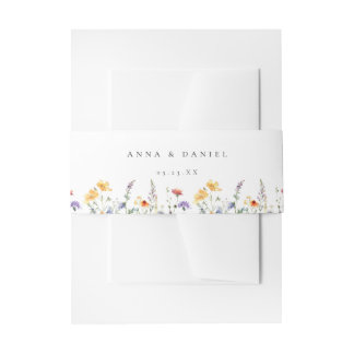 Watercolor Wildflower Wedding Einladungsbanderole