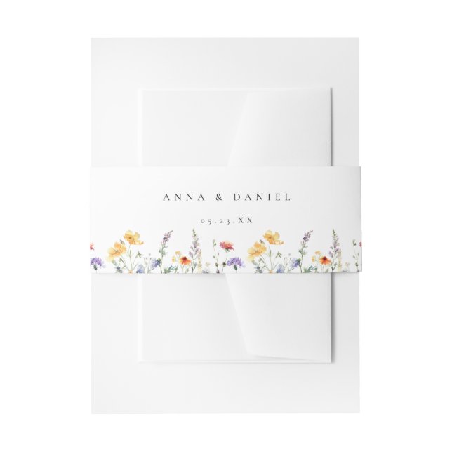 Watercolor Wildflower Wedding Einladungsbanderole (Vorderseite Beispiel)