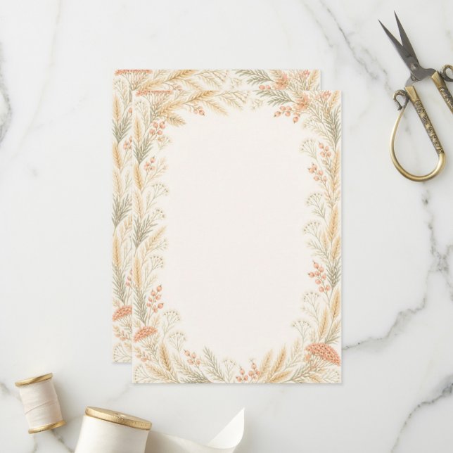 Watercolor Wildflower Wedding Program  Programm (Vorderseite/Rückseite Beispiel)