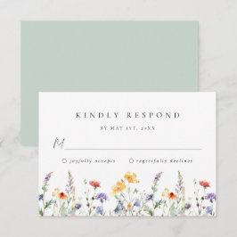 Watercolor Wildflower Wedding RSVP Card
