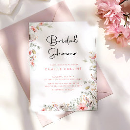 Watercolor Wildflowers Bridal Shower Invitation Einladung