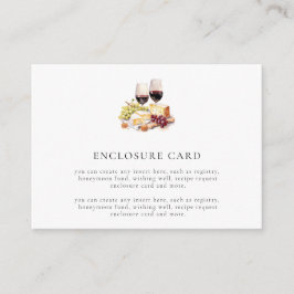 Watercolor Wine & Käse Hochzeitkarte Begleitkarte