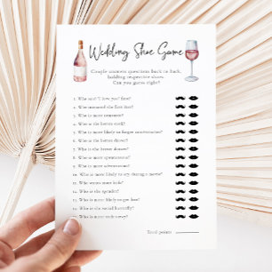 Watercolor Wine Wedding Shoe Brautparty Game