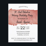 Watercolor Winery 50 & Fabulous Geburtstagsparty Einladungspostkarte<br><div class="desc">Weinfleckenweinfleck Weinkeller Geburtstagsfeier mit liebevoller Schrift. Personalisieren Sie Ihre Daten. Für eine lustige Wein bash Geburtstagsfeier.</div>