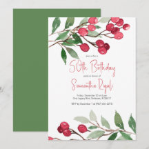 Watercolor Winter 50. Geburtstag Einladungen
