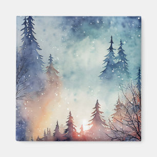 Watercolor Winter Art Magnet