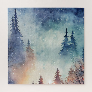 Watercolor Winter Art Puzzle
