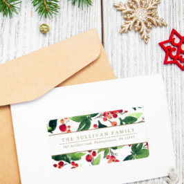 Watercolor Winter Berries & Holadresse Label Adressaufkleber