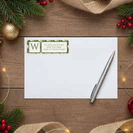 Watercolor Winter Botanical Pattern return address