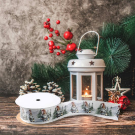 Watercolor Winter Christmas Gnome Satinband