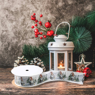 Watercolor Winter Christmas Gnome Satinband