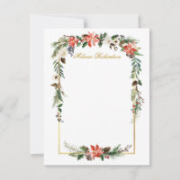 Watercolor Winter Floral Gold Personalisiert