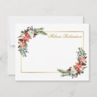 Watercolor Winter Floral Personalisiert Gold