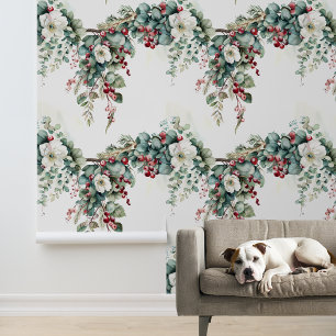 Watercolor Winter Floral Weihnachtsblume Tapete