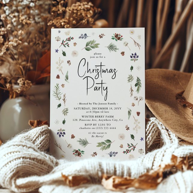 Watercolor Winter Folies Weihnachtsgebäck Party Einladung (Von Creator hochgeladen)