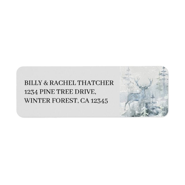 Watercolor Winter Forest and Stab Address Label (Vorne)