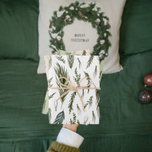 Watercolor Winter Green Seamless Muster