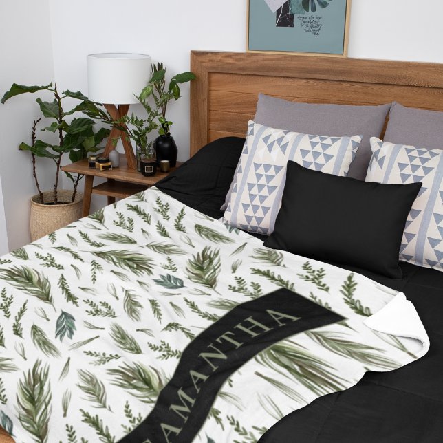 Watercolor Winter Green Seamless Muster Sherpadecke (Von Creator hochgeladen)