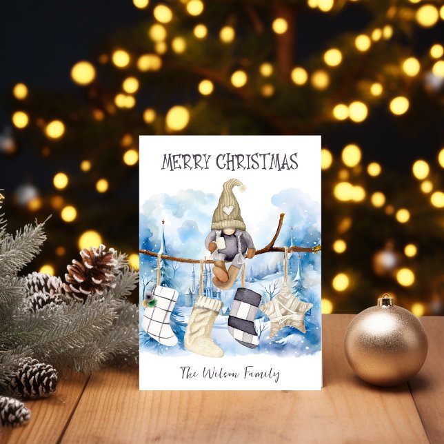 Watercolor Winter Lady Gnome Frohe Weihnachten (Von Creator hochgeladen)