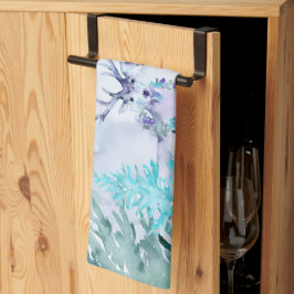 Watercolor Winter Landscape Happy Holidays Geschirrtuch