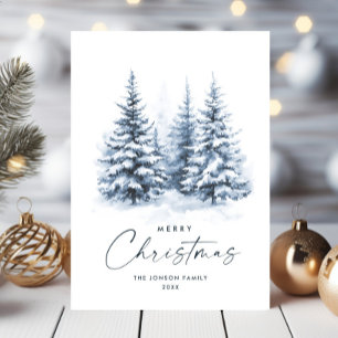 Watercolor Winter Landschaft Weihnachten