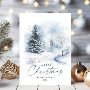 Watercolor Winter Landschaft Weihnachten