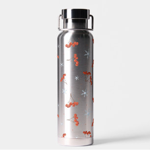 Watercolor Winter Rote Beere Trinkflasche