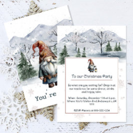 Watercolor Winter Weihnachtsfest Gnome Feier Einladung