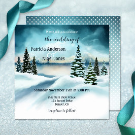 Watercolor Winter Wonderland Faire-part de mariage