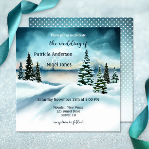 Watercolor Winter Wonderland Hochzeit Einladung