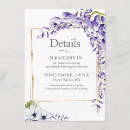 Watercolor Wisteria Blooms Begleitkarte