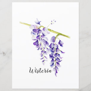 Watercolor Wisteria Botanique Papier à rebut