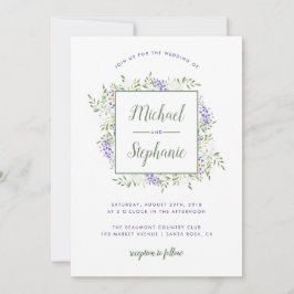 Watercolor Wisteria Rahmen Hochzeit Einladung