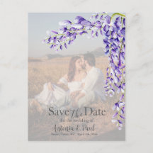 Watercolor Wisteria Save the Date Foto