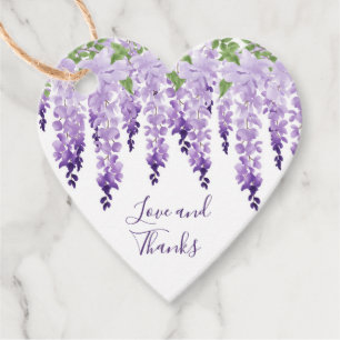 Watercolor Wisteria Vielen Dank   Hochzeit Geschenkanhänger