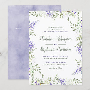 Watercolor Wisteria Wedding Einladung