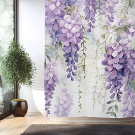 Watercolor Wisteria Whisky Duschvorhang