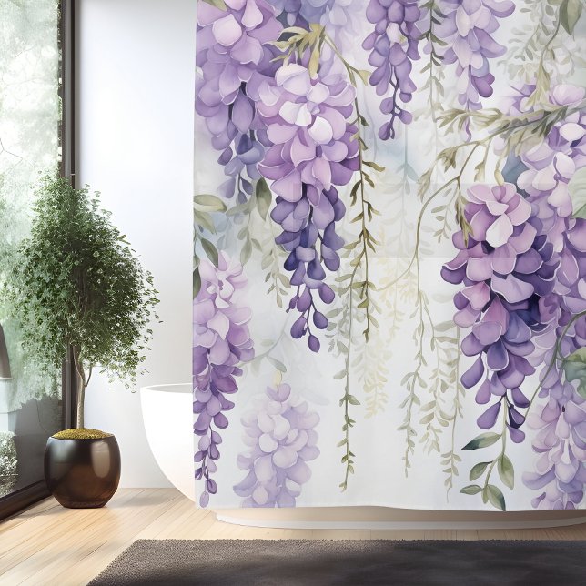 Watercolor Wisteria Whisky Duschvorhang (Von Creator hochgeladen)