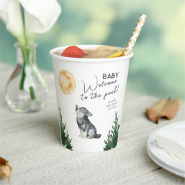Watercolor-Wolf-Baby-Party Pappbecher
