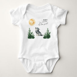 Watercolor Wolf Baby Shower Strampler
