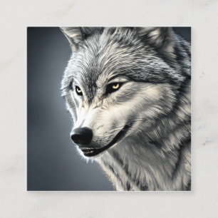 Watercolor Wolf Graphic Quadratische Visitenkarte