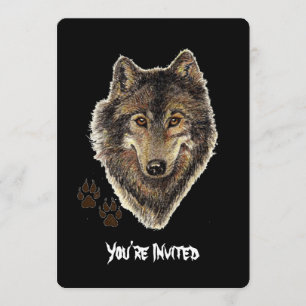Watercolor Wolves Zitat Wilder Wolf Geburtstag Ein Einladung