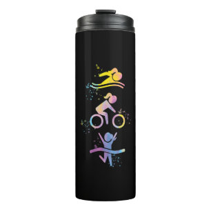 Watercolor Womens Triathlon Thermosbecher