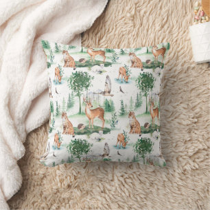 Watercolor Woodland Baby Animal Muster Kissen