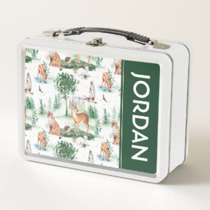 Watercolor Woodland Baby Animal Muster Metall Brotdose