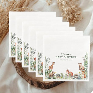 Watercolor Woodland Babydusche Papier Napkins Serviette