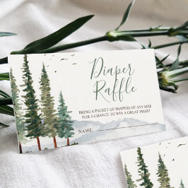 Watercolor Woodland Babydusche Windelwindeln Begleitkarte