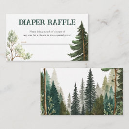 Watercolor Woodland Diaper Raffle Baby Dusche Begleitkarte