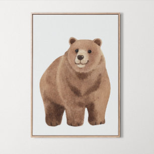 Watercolor Woodland niedlich Bären Kinderzimmer Zi Poster