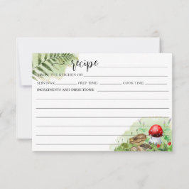 Watercolor Woodland Pilze Ferns Rezept Karte